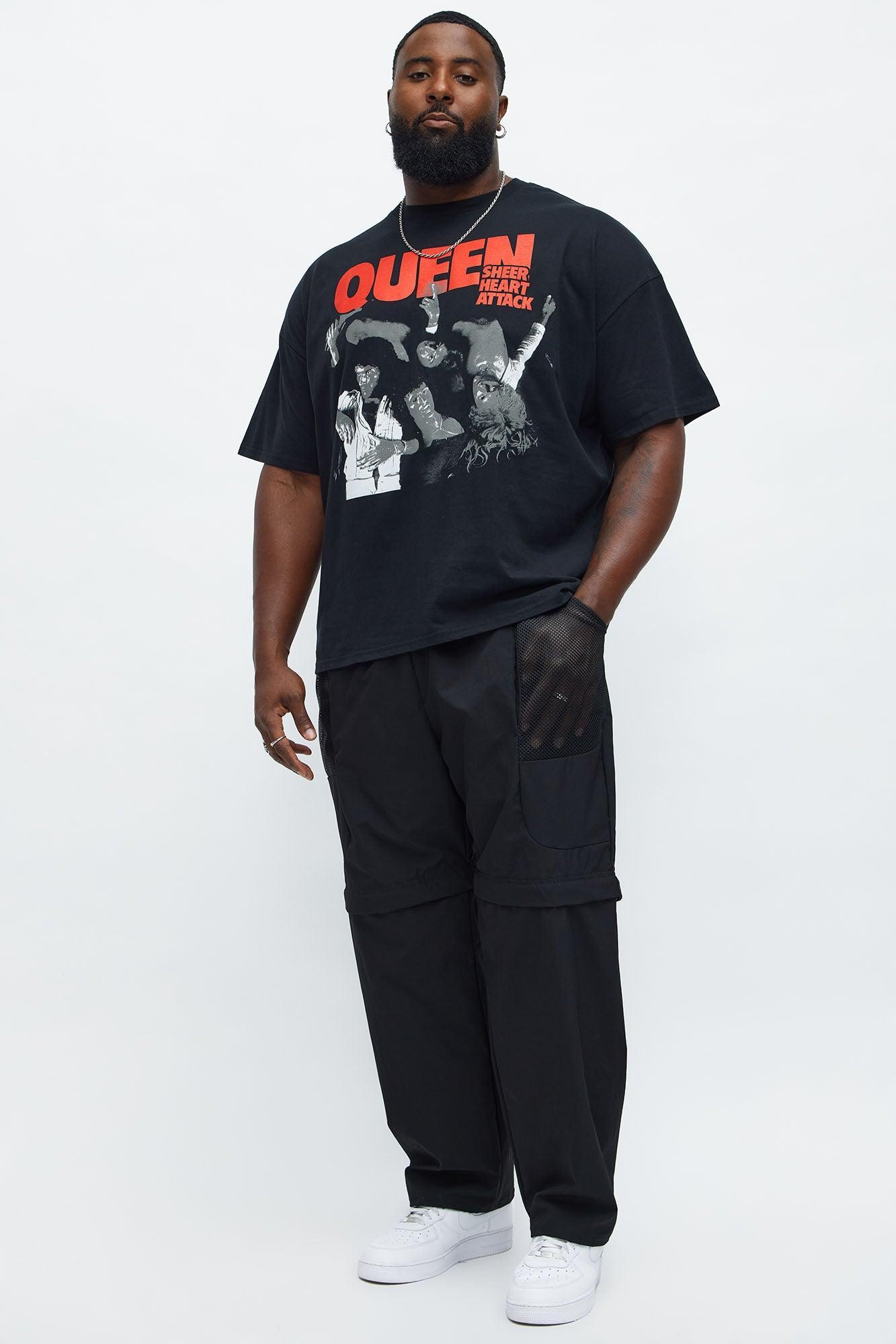 Queen Sheer Heart Attack Oversized Short Sleeve Tee - Black Male Product Image