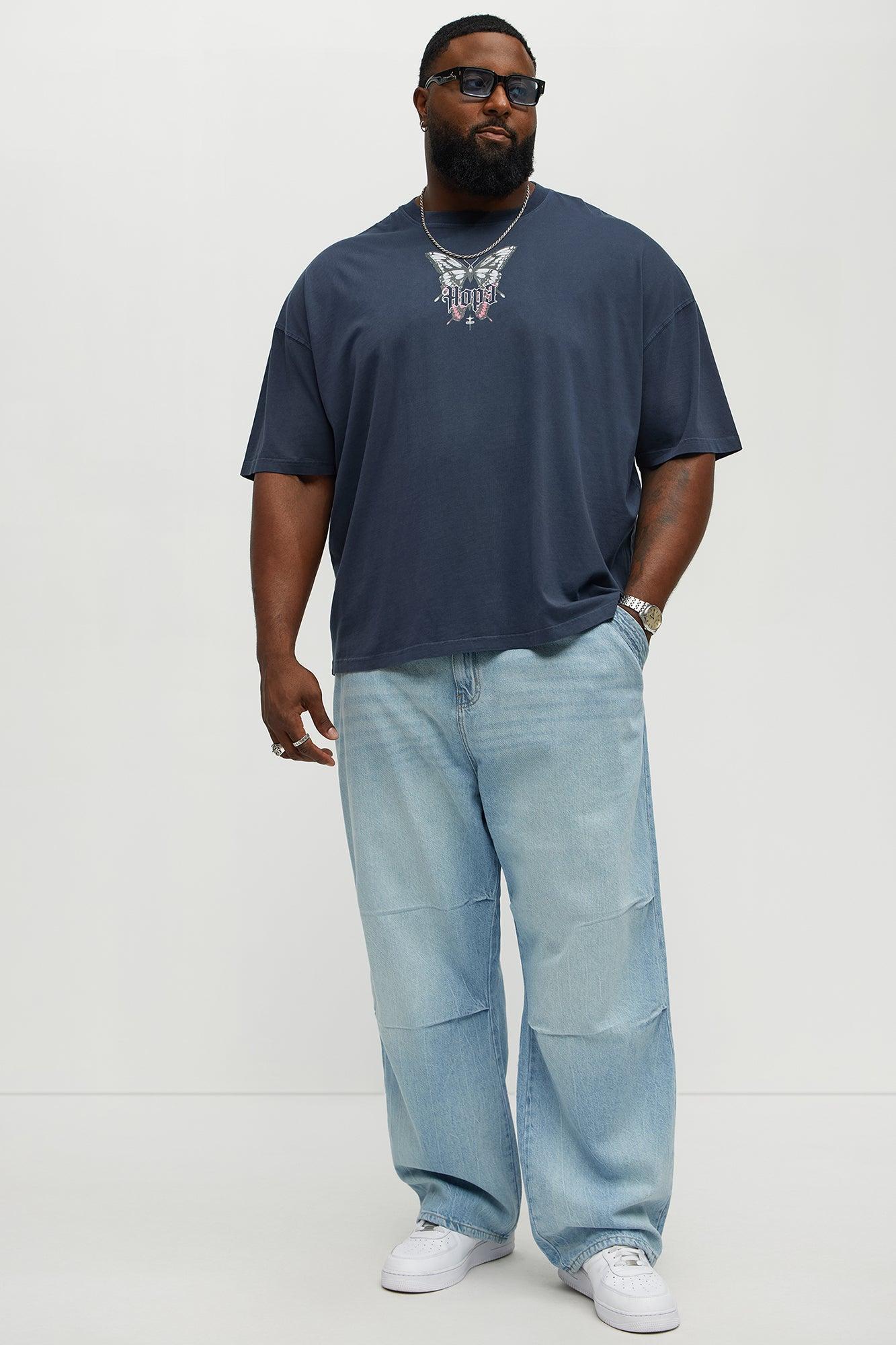 Seen Clean Baggy  Jeans - Light Blue Wash Product Image