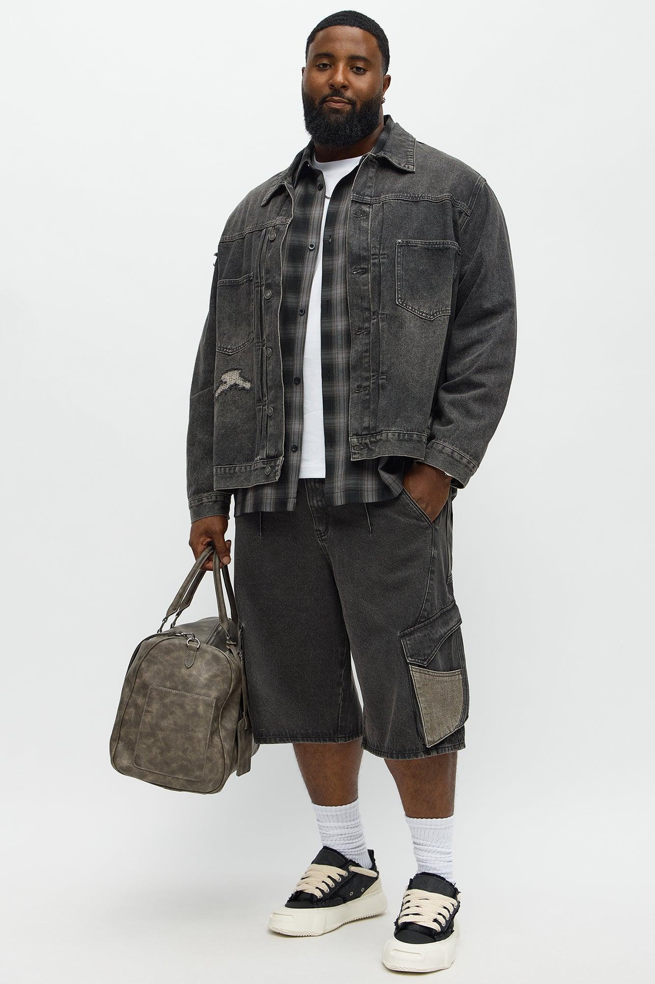 Underground Distressed Trucker Trucker Jacket - Black Wash Product Image