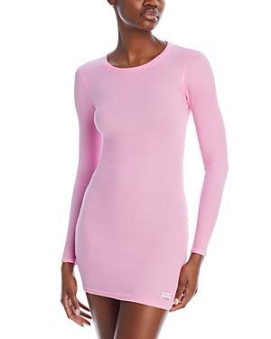Alexander Wang Ribbed Knit Long Sleeve Tee Dress Product Image