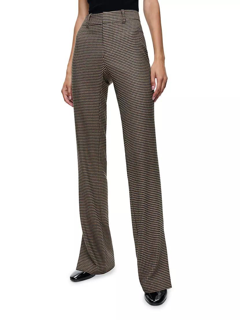 New Olivia Houndstooth Slim Flare Trousers Product Image