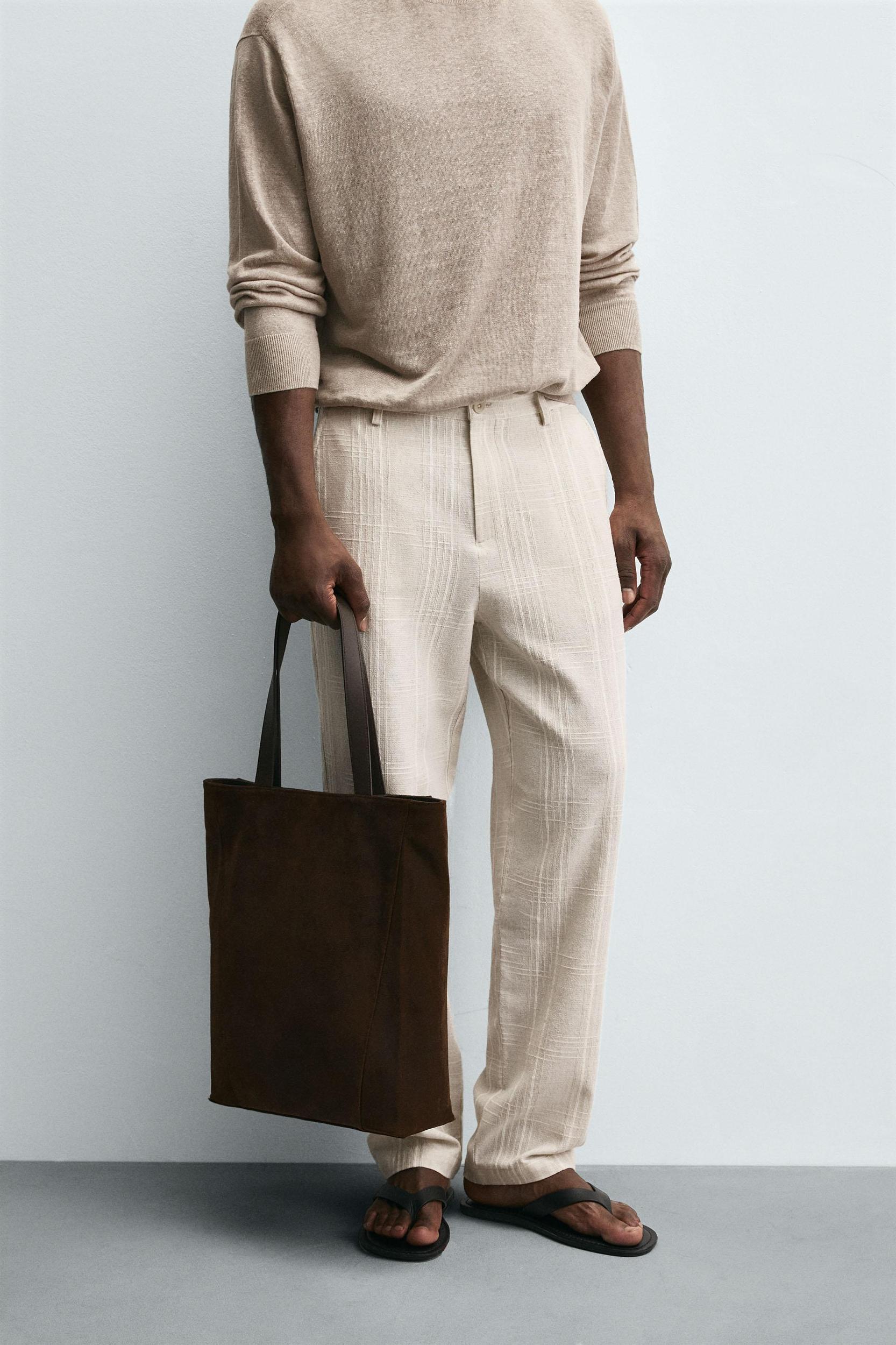 REGULAR FIT STRIPED PANTS Product Image