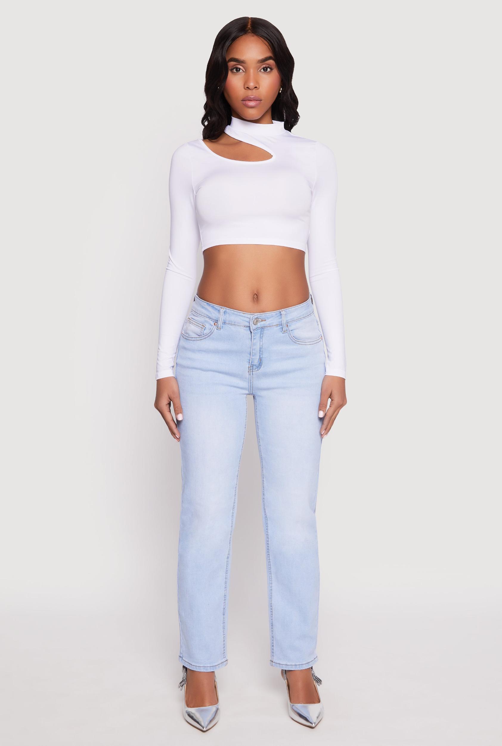 Womens Daisy Keyhole Shoulder Crop Top Product Image