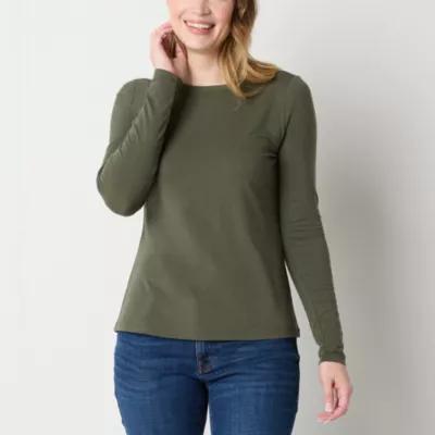 a.n.a Womens Tall Crew Neck Long Sleeve T-Shirt Product Image