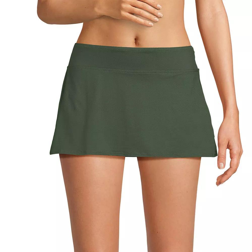 Women's Lands' End UPF 50 Mini Swim Skirt, Size: 18, Rich Olive Green Product Image