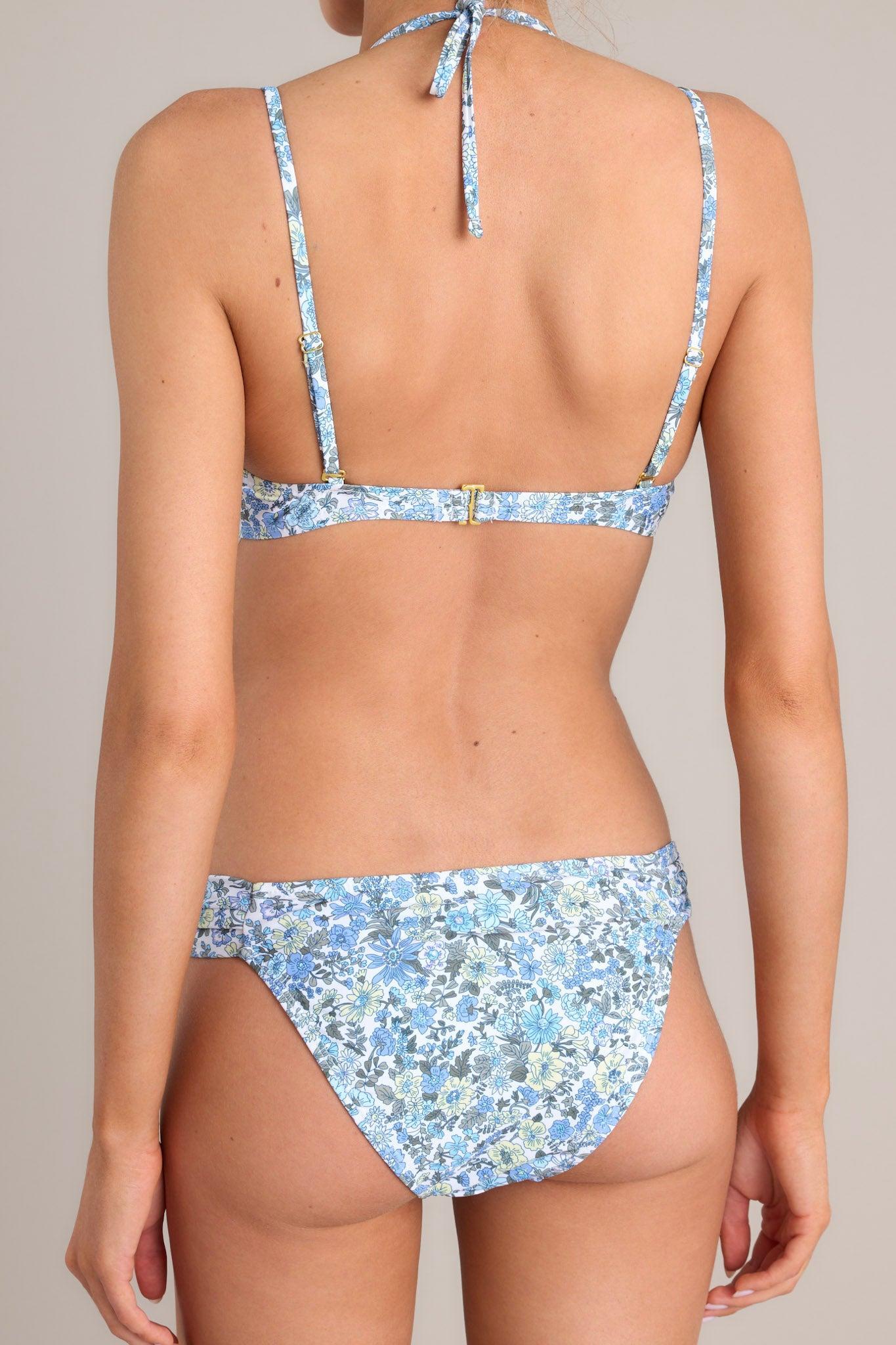 Sunset Silhouette Blue Floral Bikini Bottoms Product Image