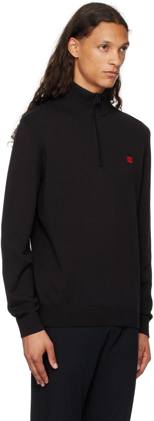 HUGO BOSS San Quintus-c Mens 1/4 Zip Pullover In Black 001 Product Image