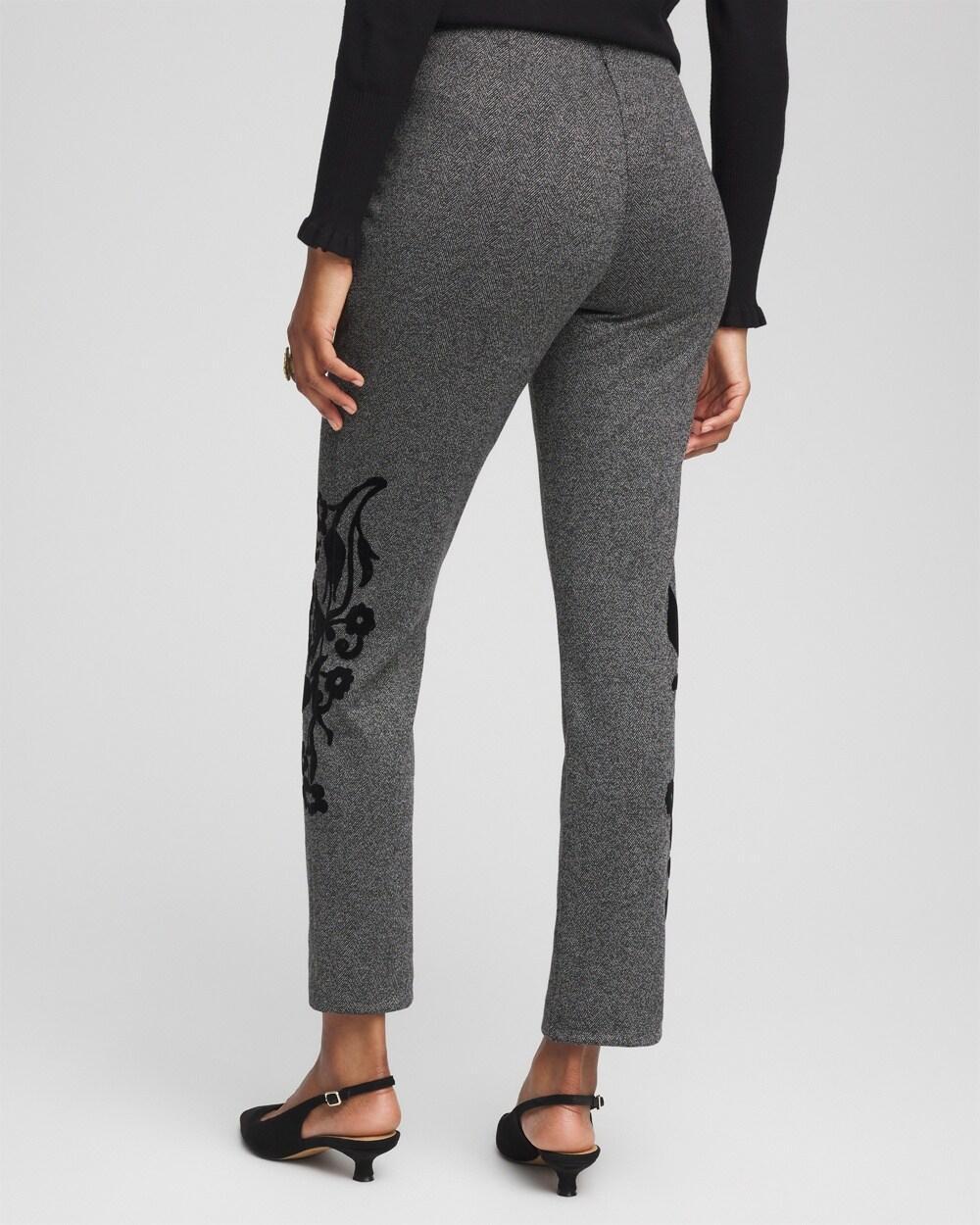 Juliet Flocked Menswear Ankle Pants Product Image