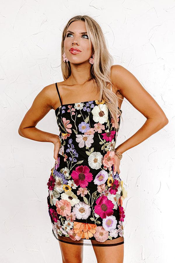 Stunning Views Embroidered Mini Dress In Black Product Image