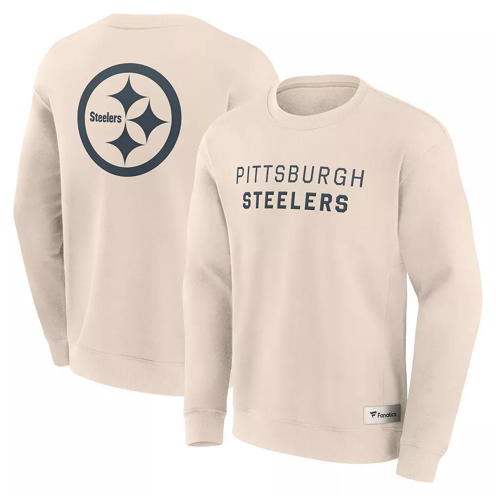 Men's Fanatics Cream Pittsburgh Steelers Elements Future Ground Lettering Pullover Sweatshirt, Size: 5XL, Beige Product Image
