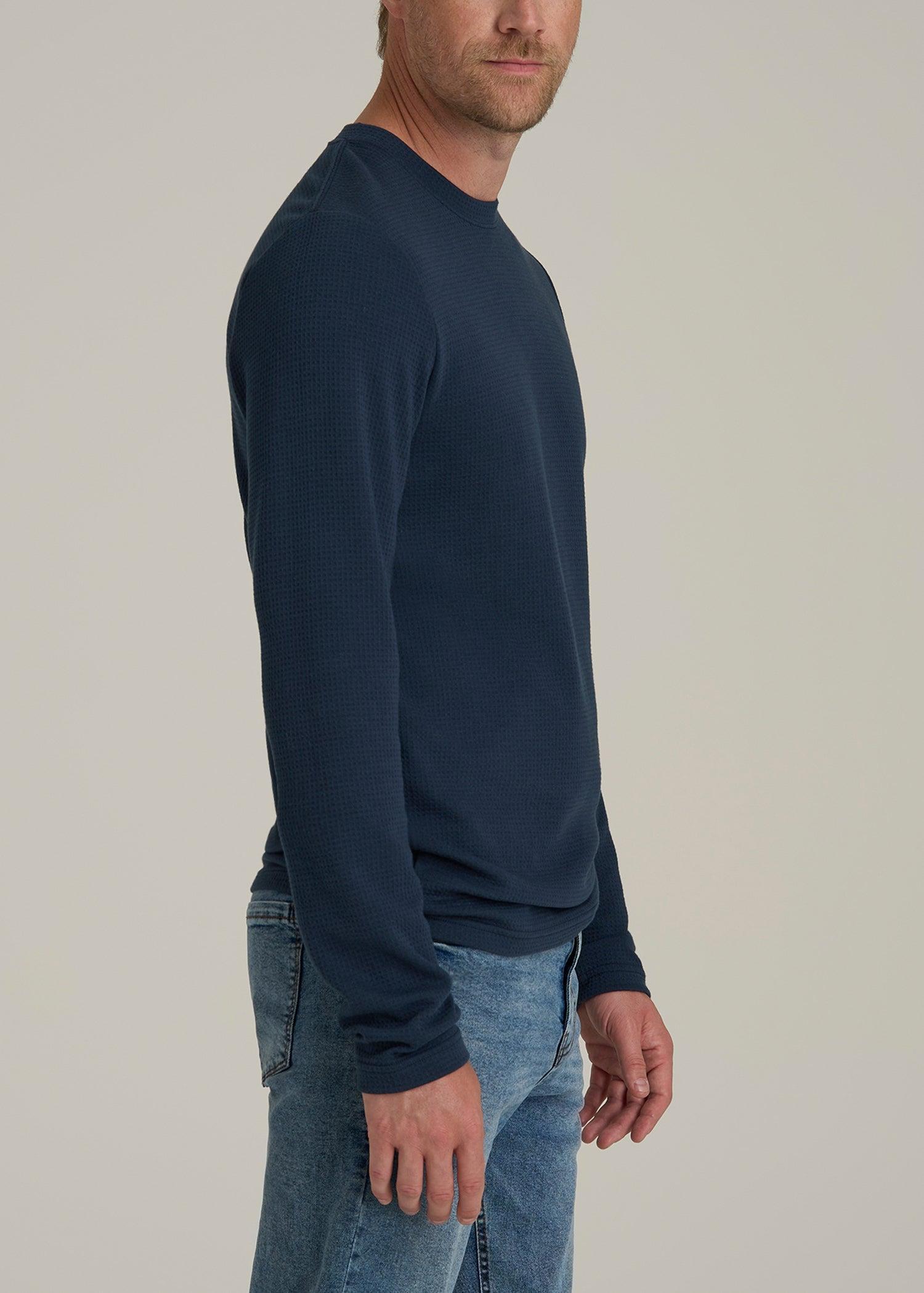 Cloud Knit Waffle Long Sleeve in Navy Blue Male Product Image