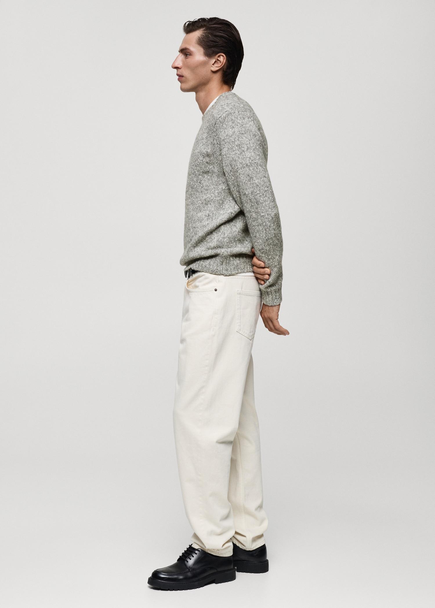 Fleece and cotton sweater - Men | MANGO USA Product Image
