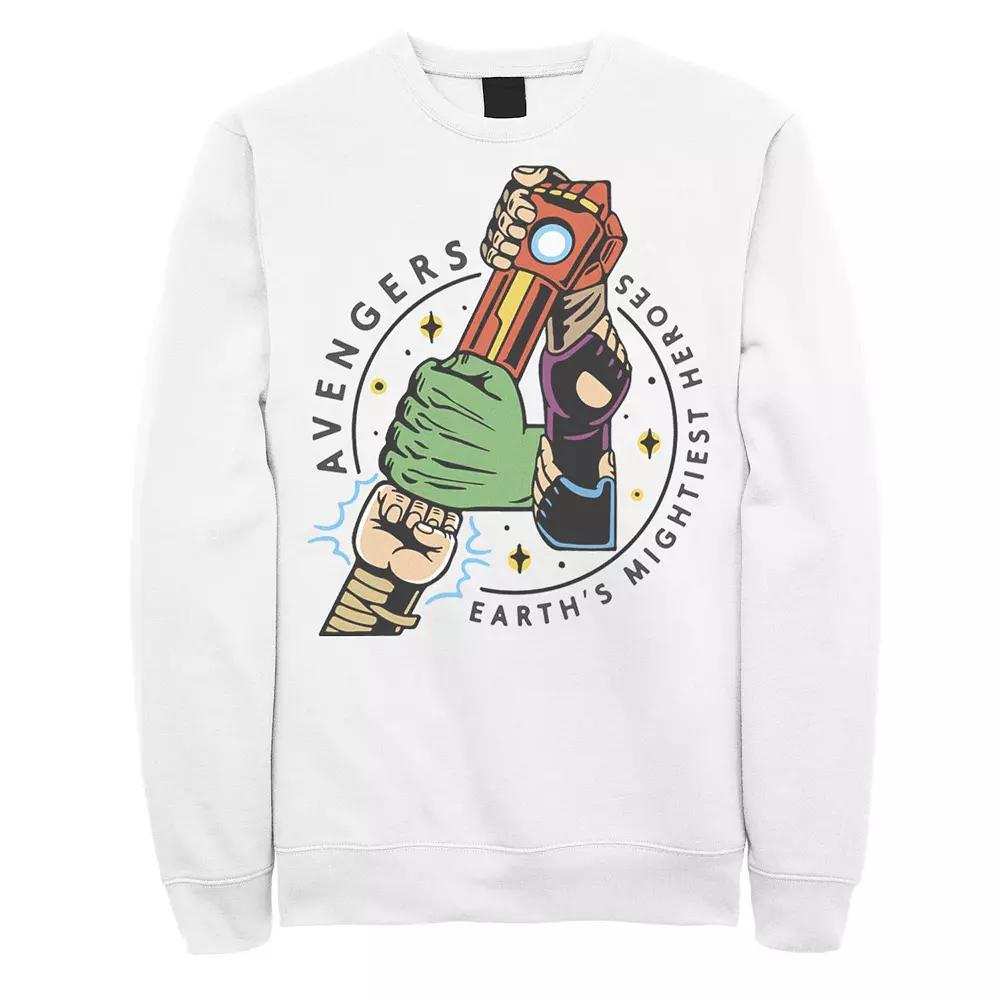 Men's Marvel Avengers Lock Arms Chest Logo Sweatshirt, Size: XL, White Product Image