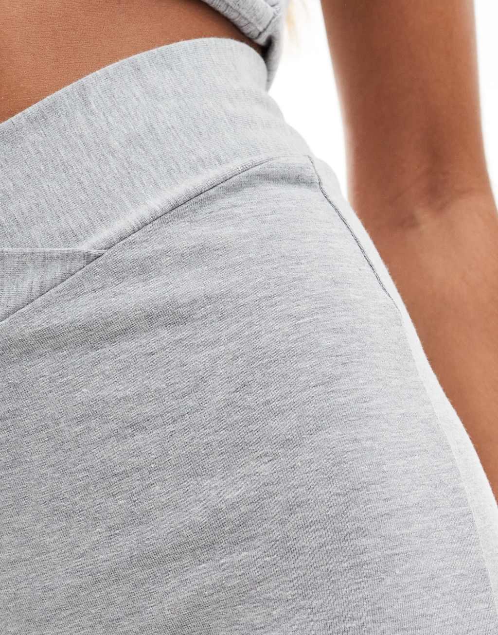 Miss Selfridge V front flare legging in gray heather Product Image