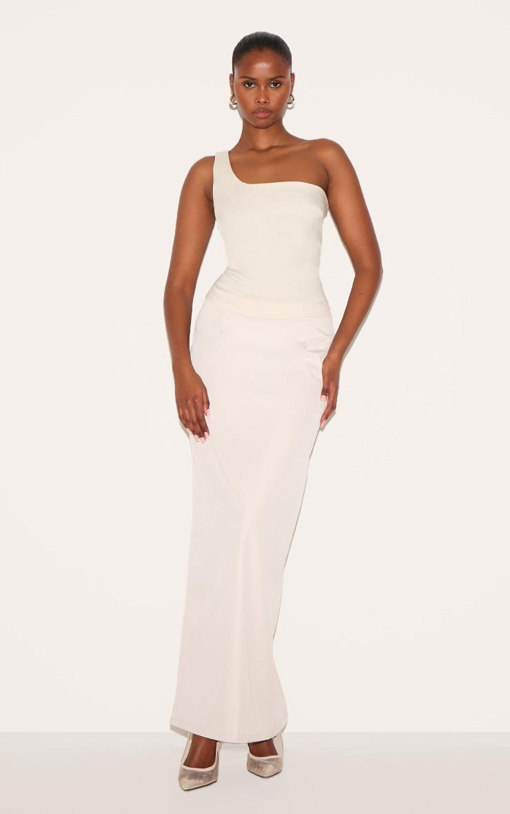 Cream Woven Asymmetric Top Product Image