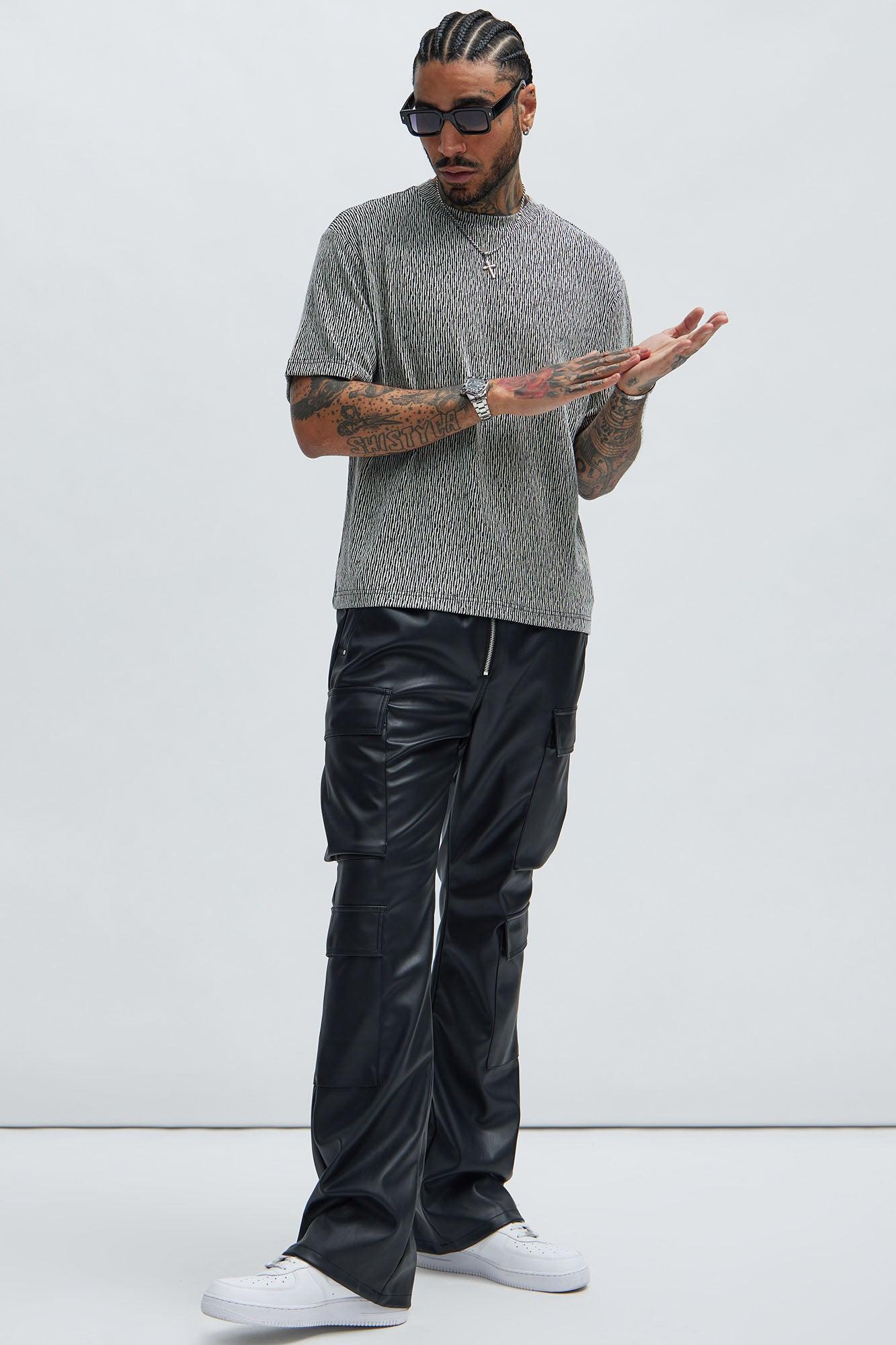 Leon Relaxed Textured Tee - Black/combo Product Image