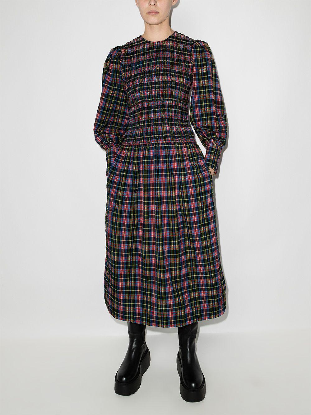 seersucker smocked midi dress Product Image