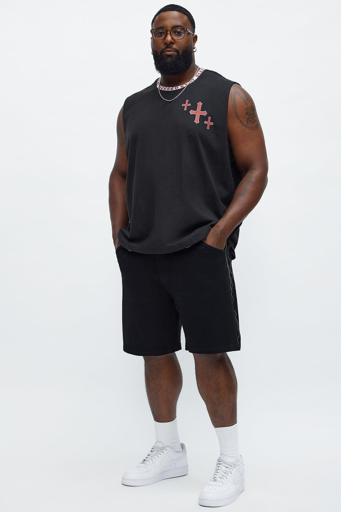 Muscle Stay Blessed Tank - Black Product Image