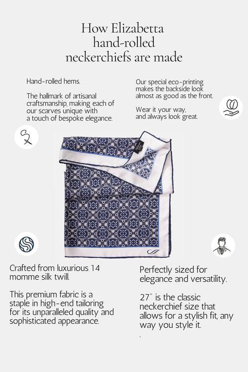 Elizabetta The Harbinger of Autumn - Hand Rolled Silk Neckerchief for Men in Blue at Nordstrom Product Image