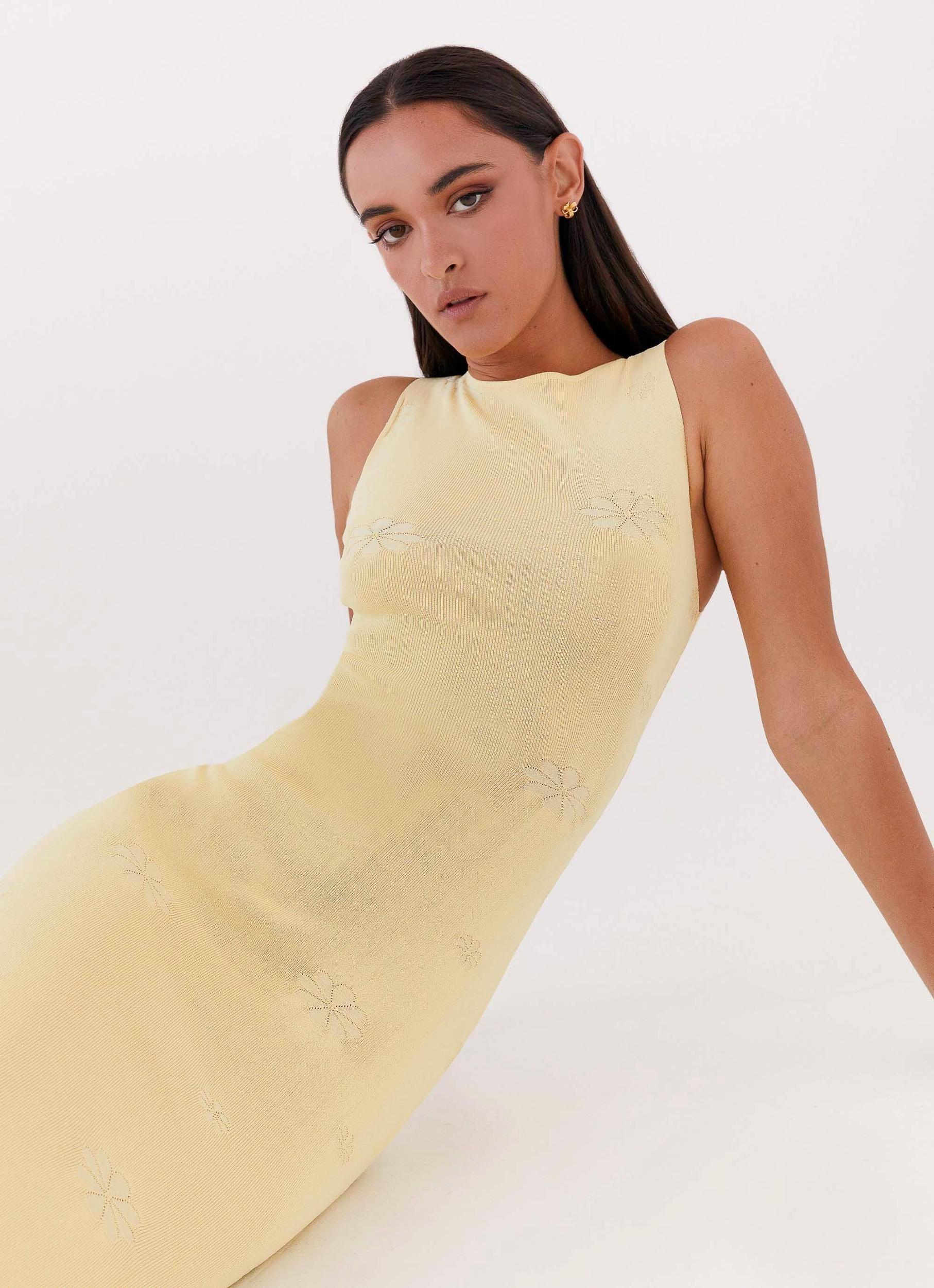 Holly Knit Maxi Dress - Yellow Product Image