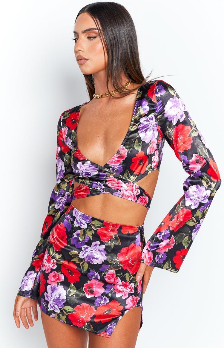 Farafra Red Front Wrap Top Product Image