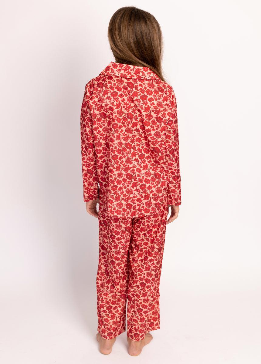 Lyanne PJ Set in Red Floral Girls Product Image