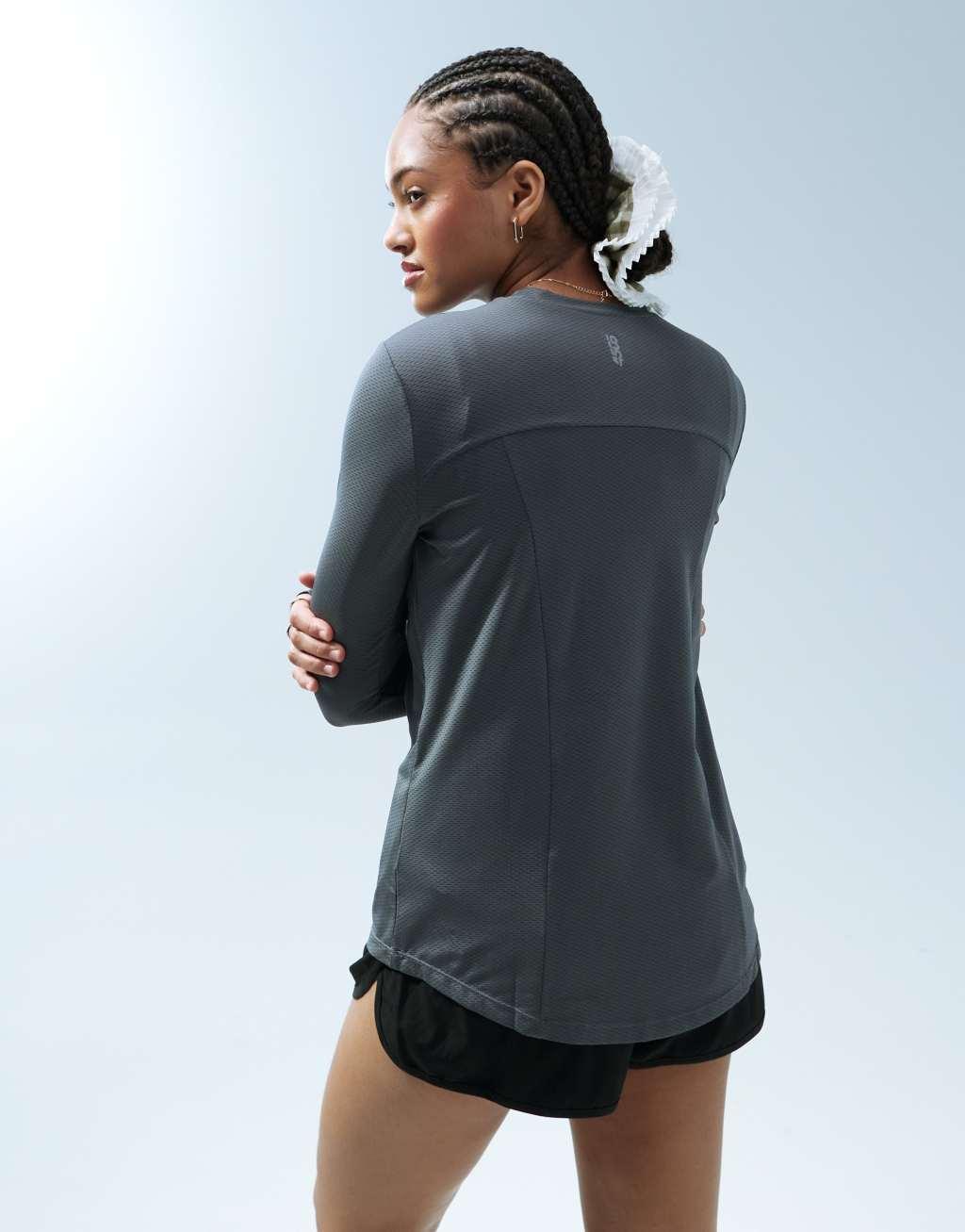 ASOS 4505 Icon long sleeve running top-Gray Product Image
