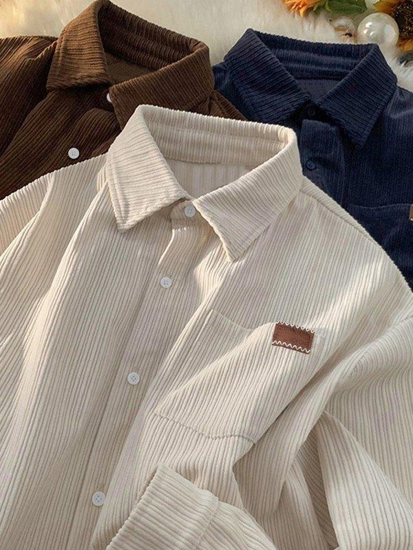 Men's Vintage Corduroy Long Sleeve Shirt Product Image