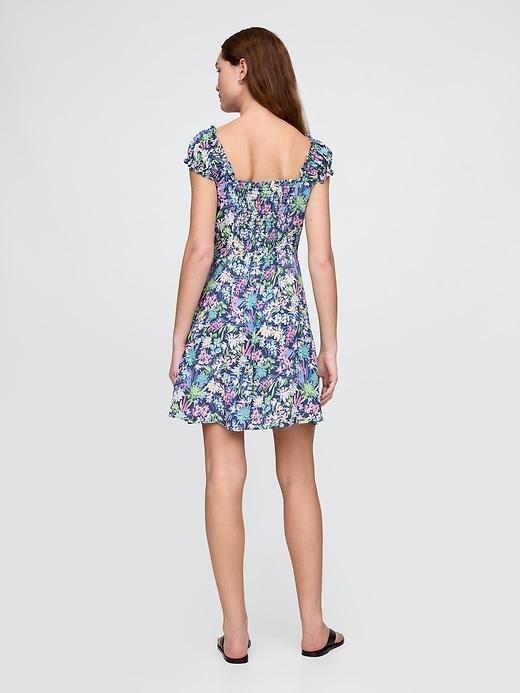 Puff-Sleeve Sweetheart Mini Dress Product Image