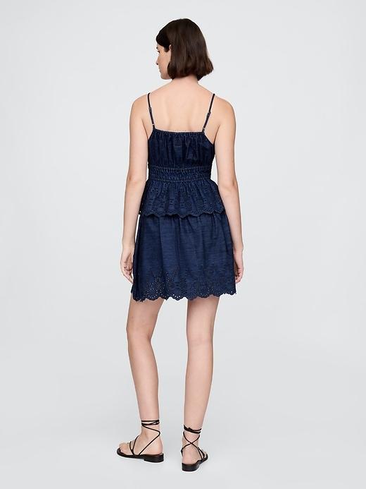 Eyelet Denim Mini Skirt Product Image