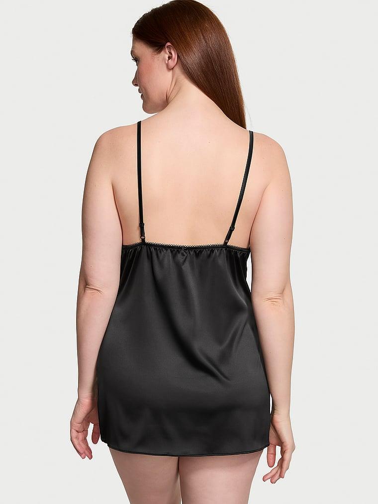 Tease Satin Lace-Trim Mini Slip Dress Product Image