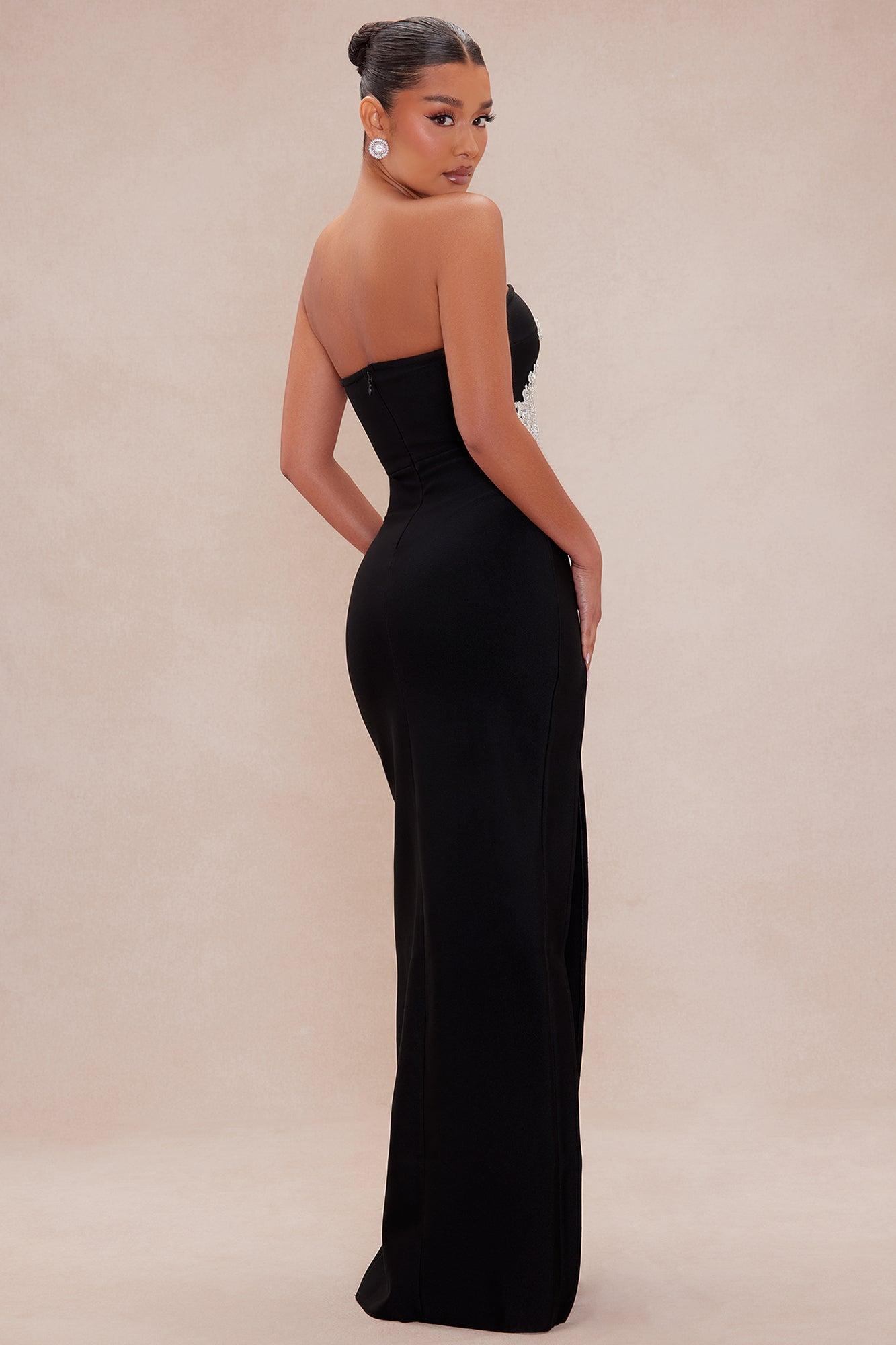 Mia Embellished Bandage Maxi Dress - Black Product Image