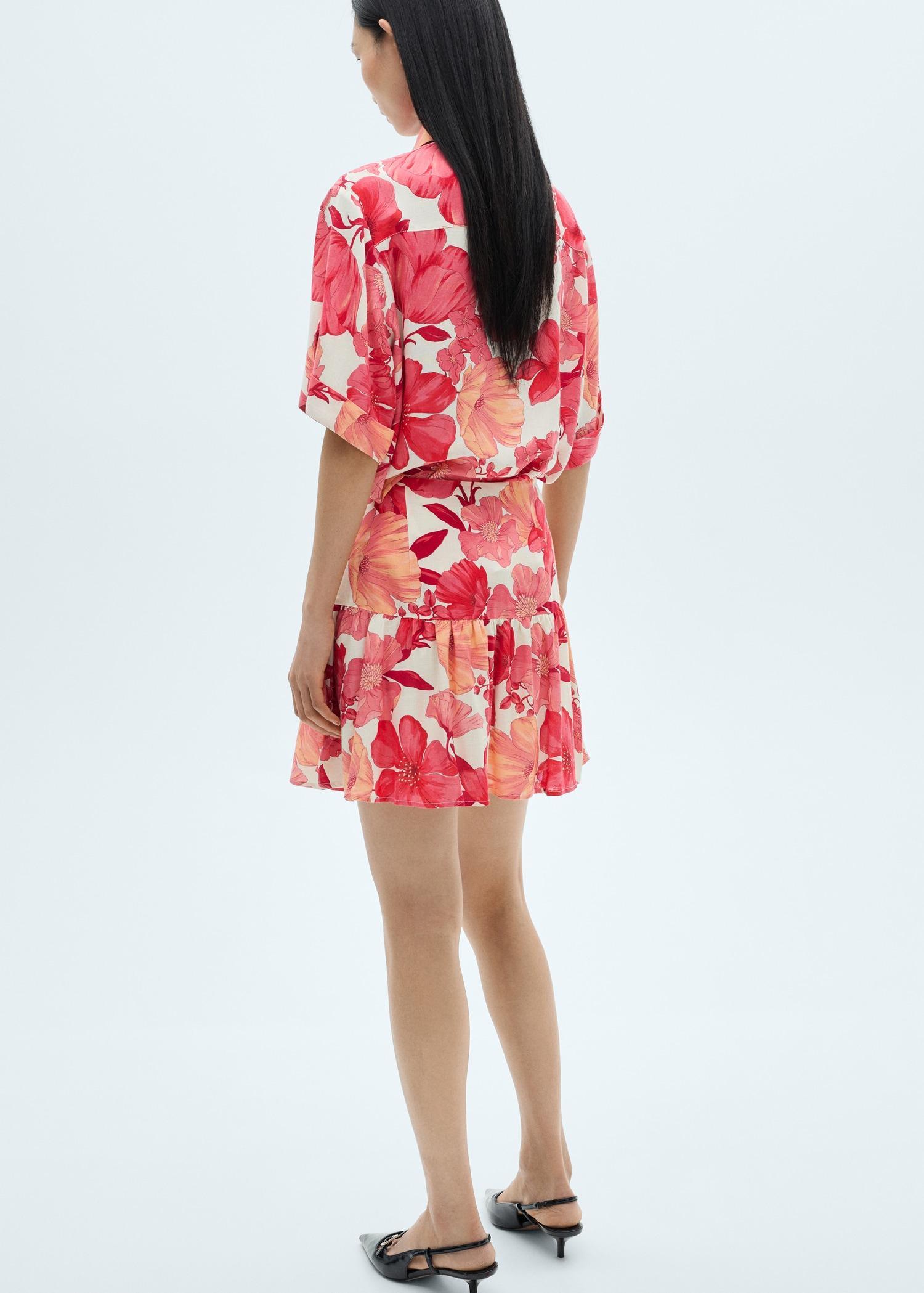 Floral ruffled skirt - Women | MANGO USA Product Image
