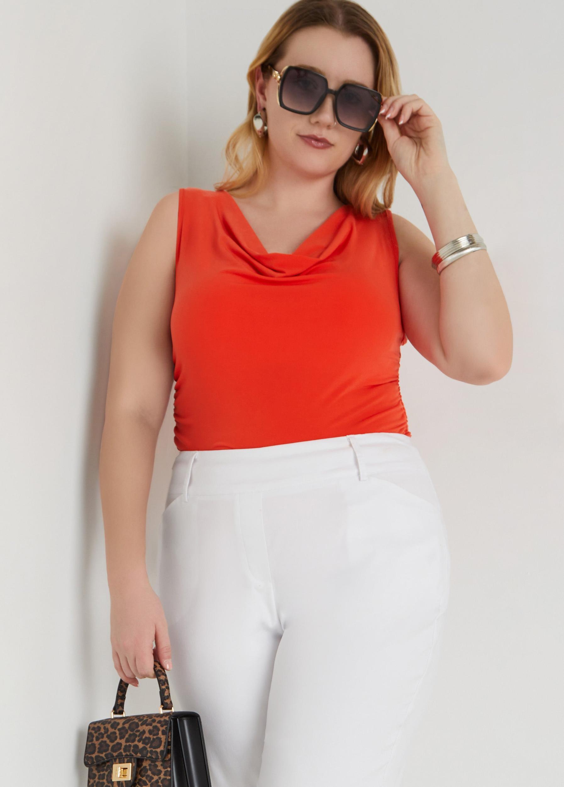 Cowl Neck Ruched Knit Top Product Image