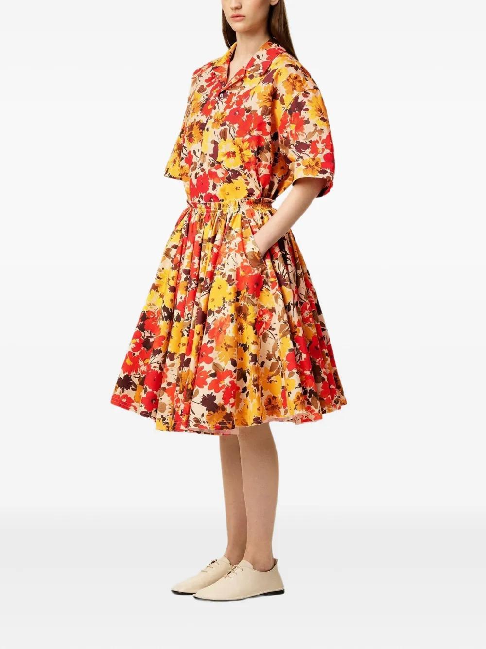 floral-print cotton midi skir Product Image