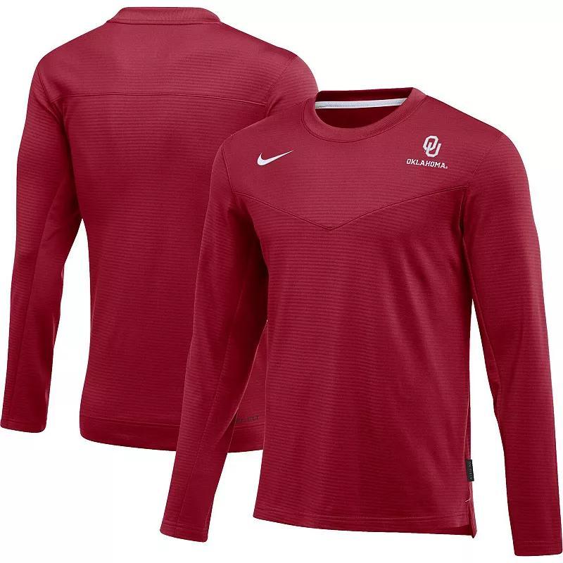 Men's Nike Crimson Oklahoma Sooners Game Day Sideline Performance Long Sleeve T-Shirt, Size: Medium, Red Product Image