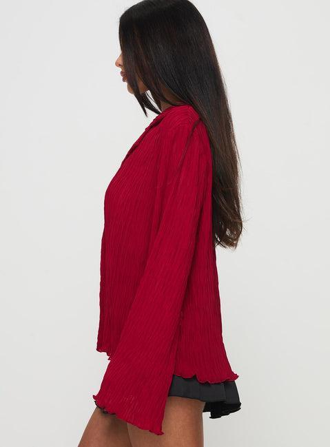 Selma Shirt Burgundy Product Image