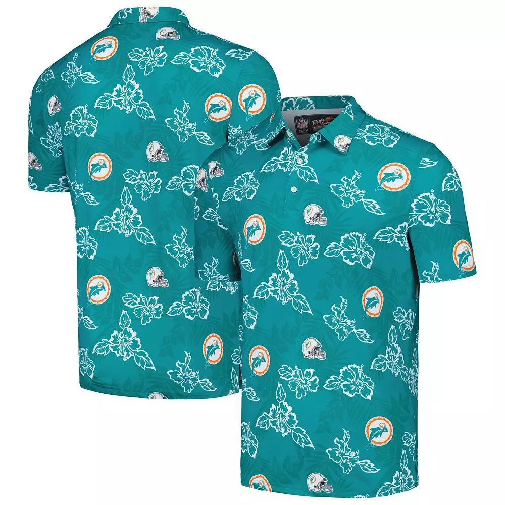 Men's Reyn Spooner Aqua Miami Dolphins Throwback Pua Performance Polo, Size: XL, Turquoise A Product Image
