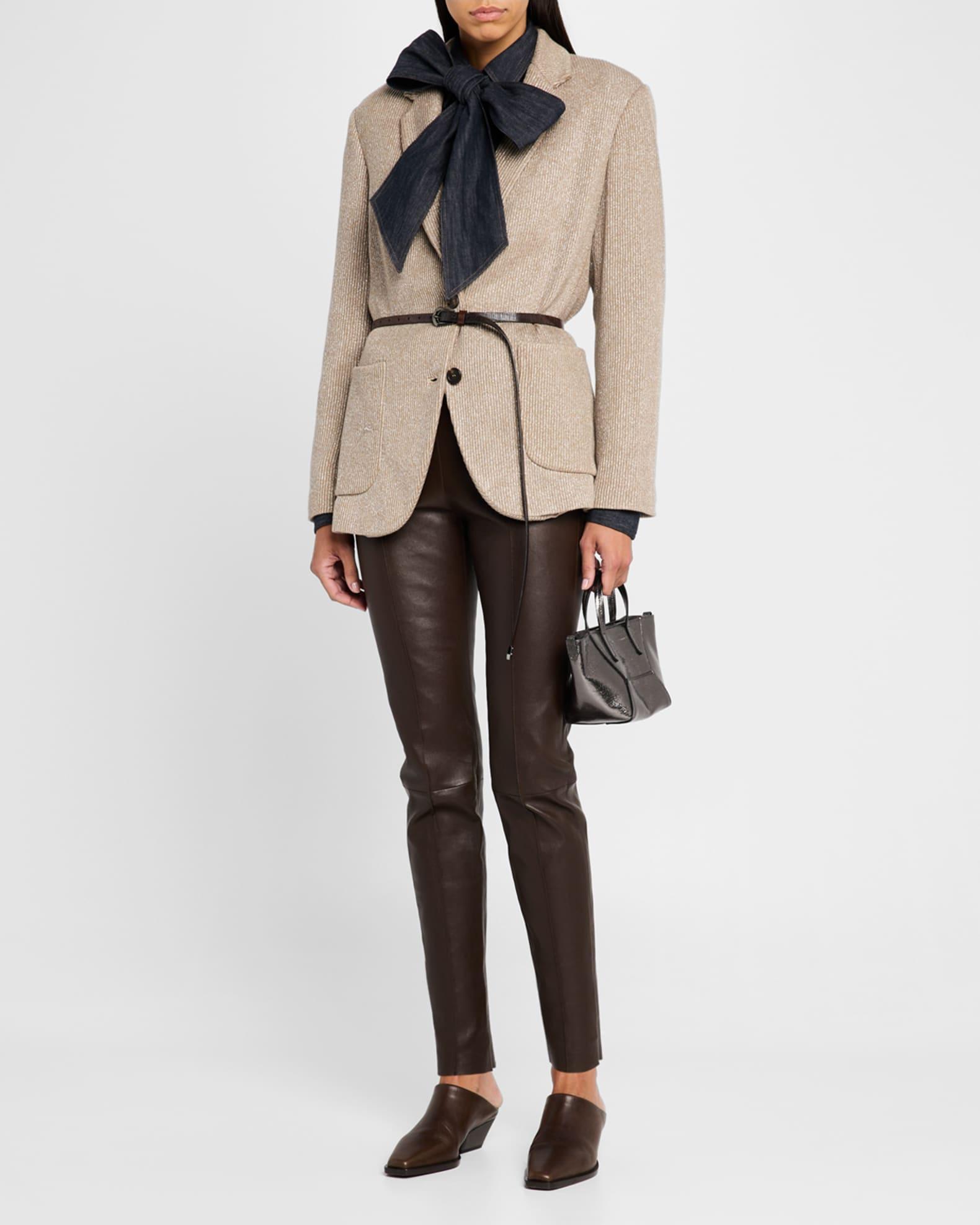 Leather Stretch Front Seam Leggings Product Image