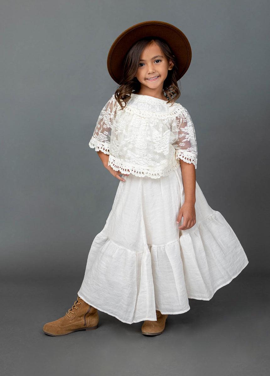 Annabel Skirt in Cream Girls Product Image