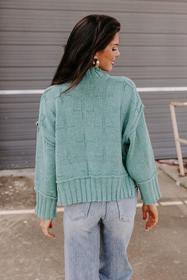 Cool Weather Knit Sweater in Jade Product Image