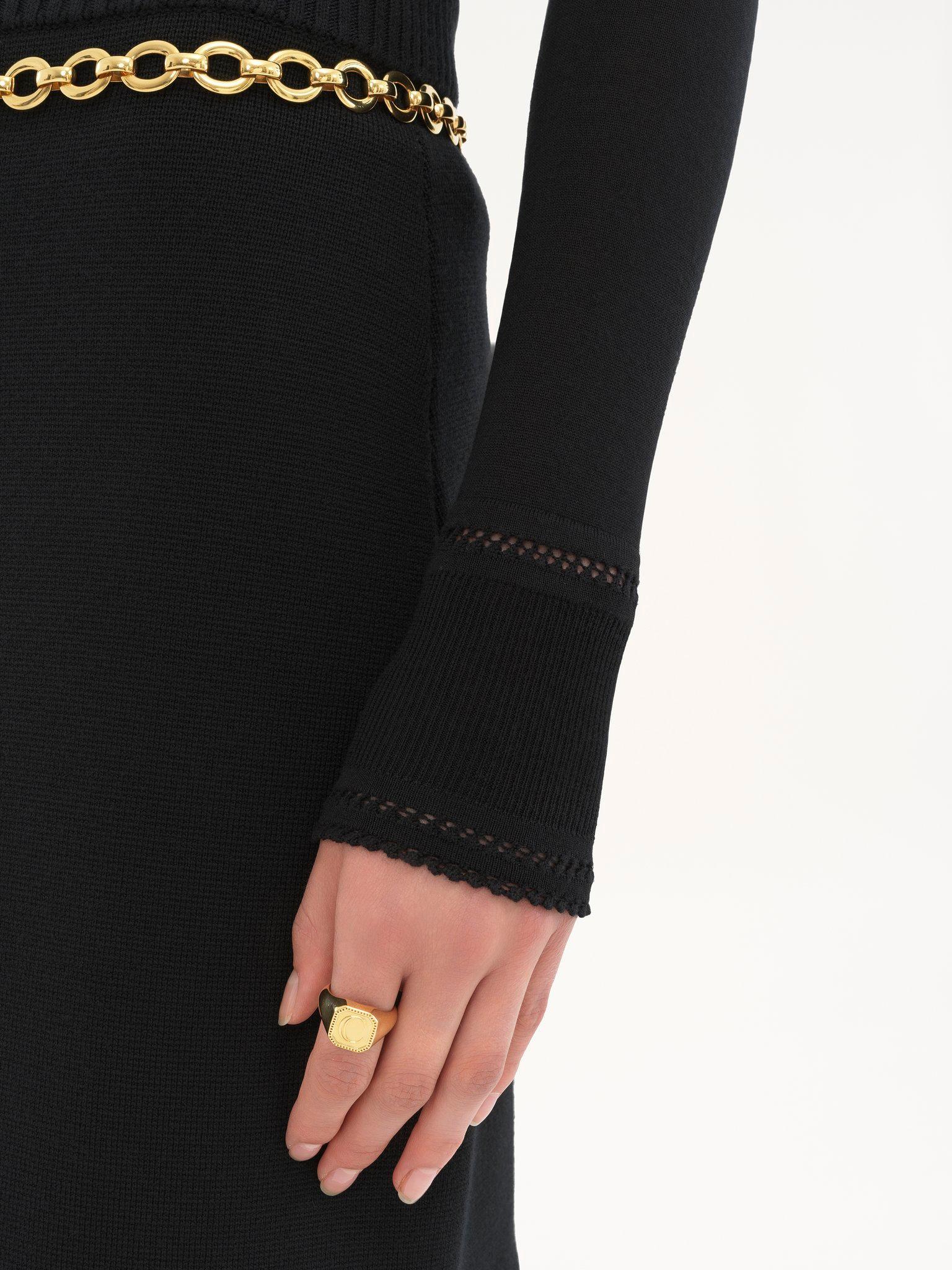 Fitted turtleneck in wool knit Product Image