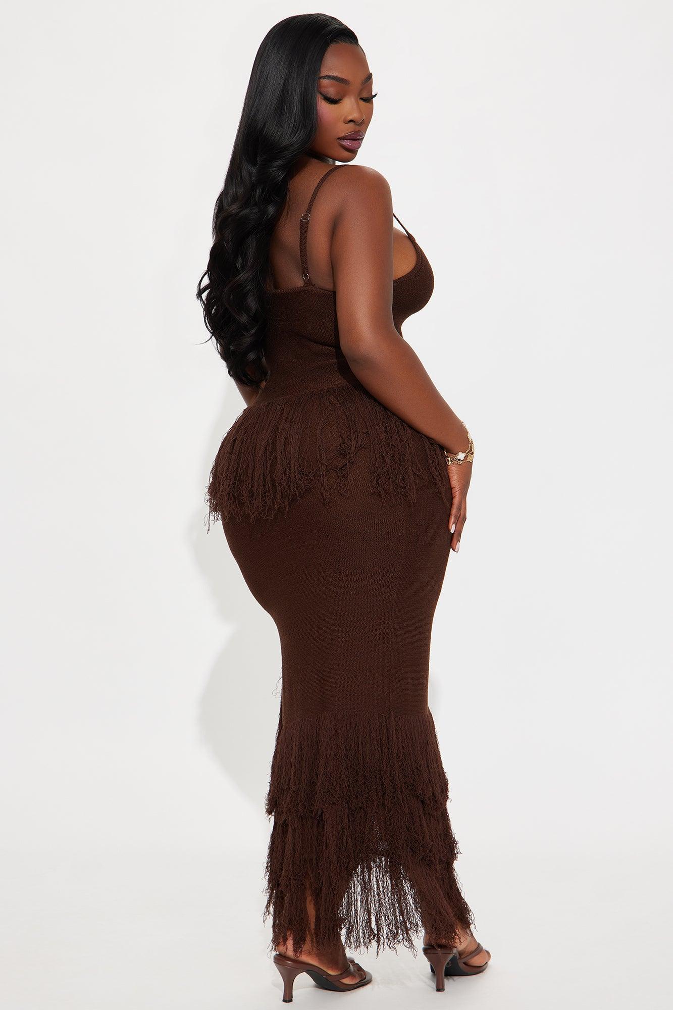Happy To Be Here Crochet Skirt Set - Brown Product Image