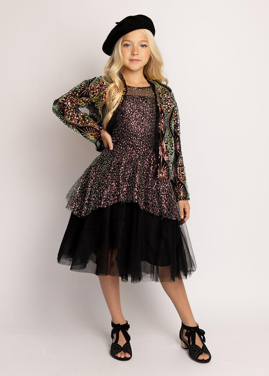 Elsbeth Petticoat Dress in Oil Slick Girls Product Image