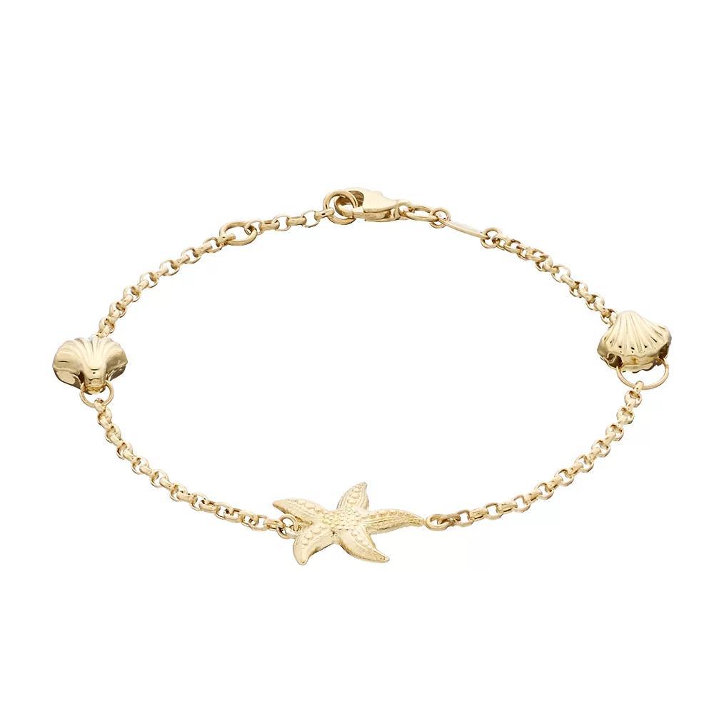 Au Naturale 14k Gold Sea Lovers Charm Bracelet, Women's, Size: 7.5", Yellow Product Image