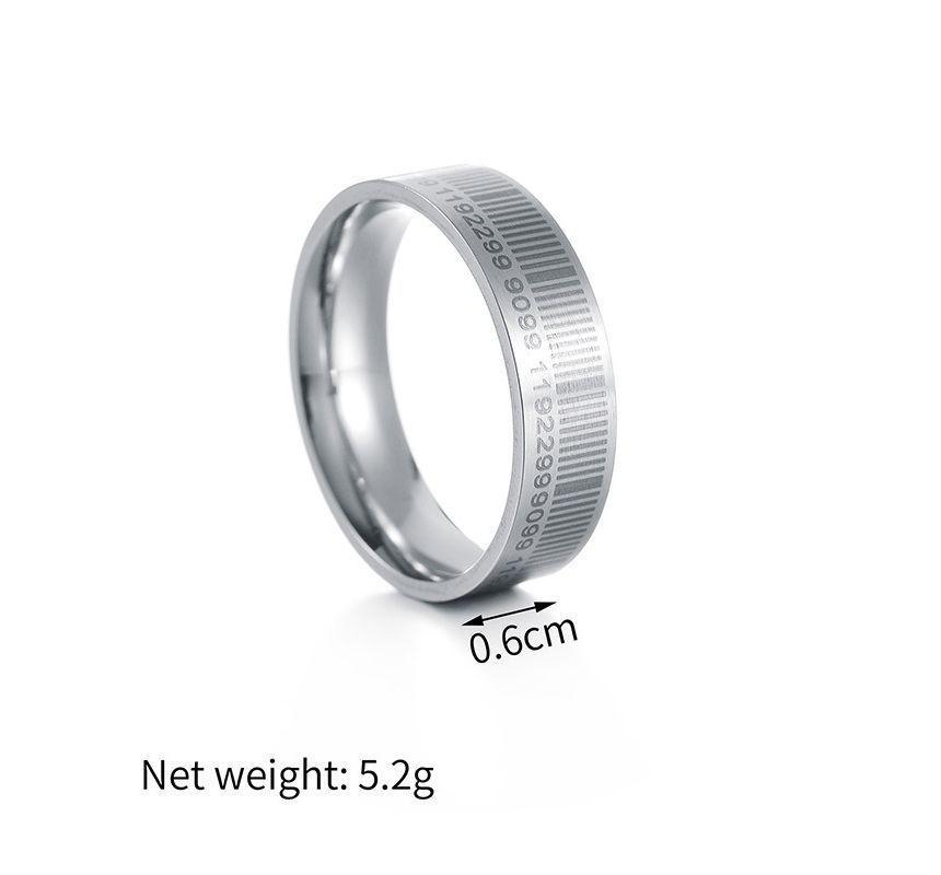 Barcode Silver Tone Ring Product Image