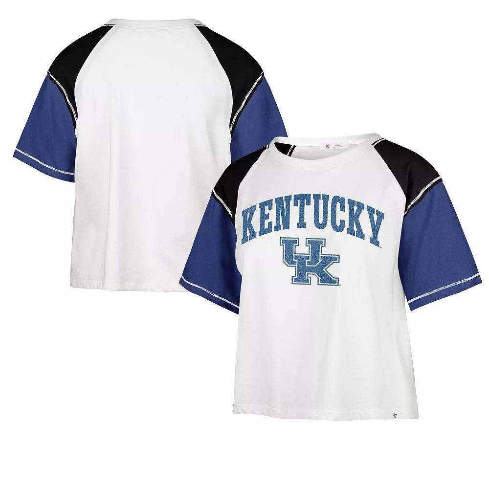 Women's '47 White Kentucky Wildcats Serenity Gia Cropped T-Shirt, Size: Medium Product Image