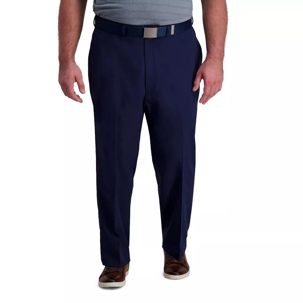 Big & Tall Haggar Cool Right Classic-Fit Flat-Front Performance Flex Pants, Mens Black Product Image