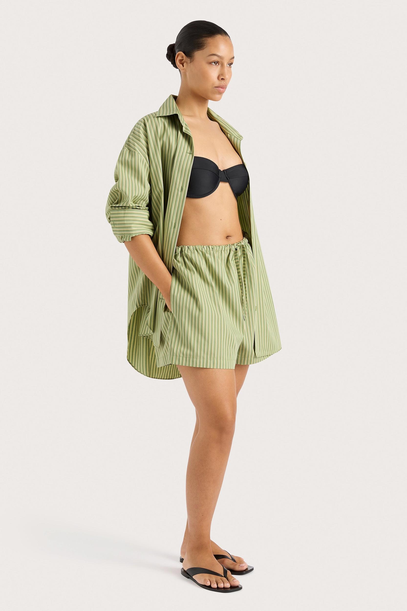 Freja Shorts Green Stripe Product Image