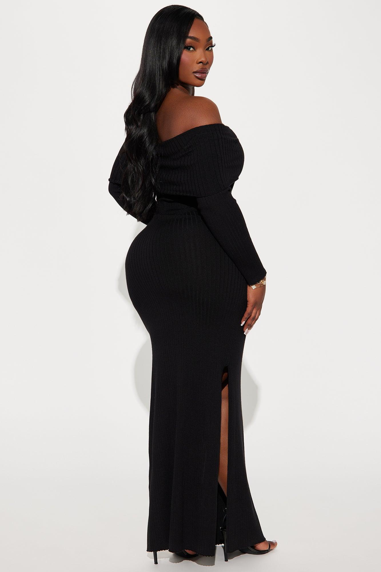 Marina Sweater Maxi Dress - Black Product Image